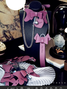 Collier Laisse Papillon SM Érotique de Haute Qualité, Violet, Écologique, Résistant à l'Eau, avec Nœud Papillon, Cœur et Clochette, Style <span class=keywords><strong>Doux</strong></span> et Tendance - Product Image 5