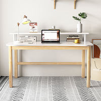 Bureau moderne en bois massif avec étagère de rangement, bureau à domicile et chambre à coucher, table de travail pour étudiants