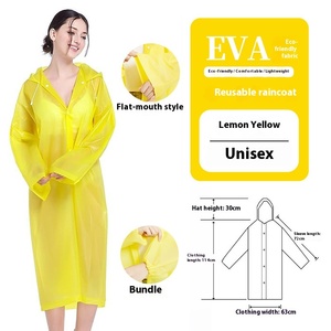 Chubasquero no desechable combinado EVA para hombres y mujeres adultos impermeable portátil grueso para Poncho para viajes al aire libre fábrica al por mayor - Product Image 6