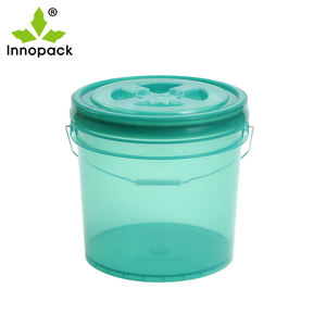 Seau à eau transparent de 13L avec couvercle à visser Seau en plastique de qualité alimentaire de 3.5 gallons pour la peinture métallique Fûts de capacité d'emballage alimentaire de 20L - Product Image 3