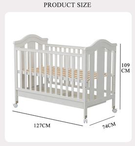 उच्च गुणवत्ता वाले बच्चों के कुरब बच्चे की लकड़ी के क्रिब्स दो बड़े दराज के साथ परिवर्तनीय बिस्तर समायोज्य ऊंचाई - Product Image 2