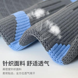 Genouillères de sport antidérapantes en silicone, compression en nylon tricoté, protection pour la course à pied, unisexe, noir, rouge, bleu, vert, orange, tailles S, M, L - Product Image 4