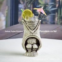 Tasse Tiki en céramique de style moderne Tasse en verre à cocktail Tiki de style hawaïen pour personnalisation de fête