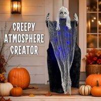 SIPKLR Fantôme lumineux suspendu pour Halloween, 85 cm, pour décoration de maison hantée ou de jardin