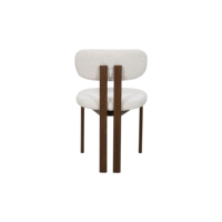 Chaise de salle à manger rembourrée moderne, structure en métal brun foncé, tissu doux crème, chaise d'appoint pour la salle à manger à domicile, restaurant, hôtel