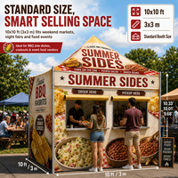 Tente de snack rétractable en tissu Oxford résistant aux intempéries avec logo personnalisé, qualité supérieure, pour stand de marché, livraison directe