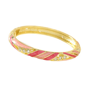 Vòng tay phong cách cung điện cổ điển Cloisonne màu hồng, dòng hoa men dầu, kiểu dáng thời trang mở - Product Image 5