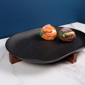 Design moderno di ceramica serveware che serve piatti spuntino antipasto che serve piatti con legno sottopentola - Product Image 4