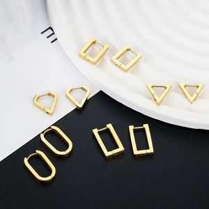 PVD Gold Stainless Steel Geometric Huggie <b>Hoop</b> <b>Earrings</b> for <b>Men</b> & Women Hexagon Star Triangle Heart Waterproof & Hypoallergenic - Product Image 2