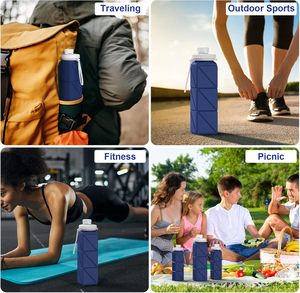 Bouteilles d'eau pliables en silicone étanches sans BPA pour les voyages, la salle de sport, le camping et la randonnée - Product Image 5