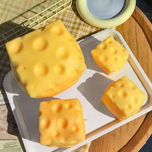 Squishy Cheese Cube Sensory Toy Extra <b>Large</b> Stress Relief Fidget Toy for Adults Kids Non-Toxic Silicone ASMR <b>Desk</b> Toy Tpr - Product Image 1