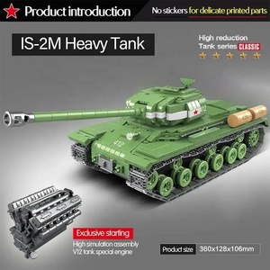 Nhựa Tank khối xây dựng quân sự IS-2M xe tăng hạng nặng quân đội WEA Pon Xe tăng quân sự gạch đồ chơi đồ chơi giáo dục trẻ em - Product Image 5
