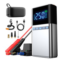Arrancador de Coches con Inflador de Neumáticos, Accesorios para Automóviles, 12 V CC, Batería de 12000 mAh con Luz LED