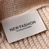 Étiquette personnalisée d'impression de vêtements étiquette tissée pliante en polyester en gros étiquette de cou lavable respectueuse de l'environnement