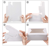 Boîtes de papier de boulangerie blanches de 12x5.5x2.5 pouces avec fenêtre Cookie Chocolat Fraise Dessert et beignets Boîtes à tartes pour gâteaux
