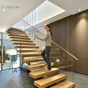 <span class=keywords><strong>Escalier</strong></span> flottant moderne, <span class=keywords><strong>escalier</strong></span> droit en bois, marches en bois massif, sur mesure en chêne rouge, chêne blanc, noyer noir, teck - Product Image 1