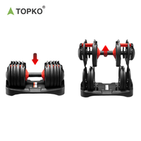 TOPKO Ensemble d'haltères réglables multifonctionnels pour la musculation Équipement de fitness Poids de gymnastique Haltères réglables