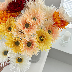 Artificial Chrysanthemum Flowers <b>Silk</b> High Simulation White Yellow Orange Pink <b>Red</b> Wedding Home Decorations - Product Image 3