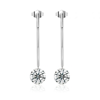 Boucles d'oreilles créoles en argent sterling 925 avec moissanite ronde de 2 carats pour femme, couleur D, moissanite VVS1, boucles d'oreilles diamant