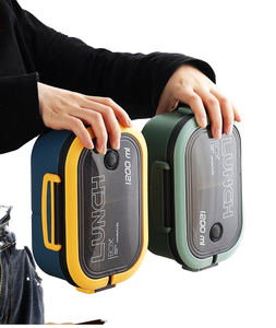 Lonchera Bento de Plástico de Doble Capa Aislada de Gran Capacidad (1200 ml), Ecológica, Apta para Lavavajillas, Conserva la Frescura, Apta para Microondas - Product Image 1