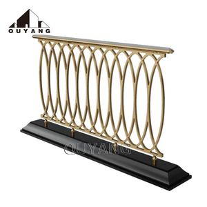 Hiện đại sóng phong cách sang trọng biệt thự pháp ban công lan can Thiết kế nhôm Brass cầu thang lục bình lan can lan can - Product Image 2