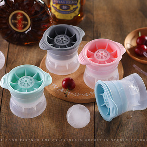 Molde de silicona para hacer bolas de hielo, molde redondo grande para cubitos de hielo para whisky, para fiestas, uso en el hogar y en bares. - Product Image 1