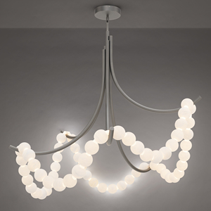 Tùy chỉnh phong cách Pháp phòng khách mặt dây đèn cho cầu thang vòng tròn Đèn trần đính cườm Alabaster vòng hình dạng ánh sáng mặt dây chuyền - Product Image 5