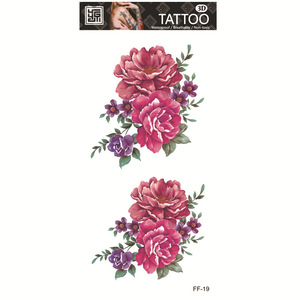Nouveaux autocollants de <span class=keywords><strong>tatouage</strong></span> temporaire indiens imperméables, motifs floraux minimalistes, roses réalistes, vente en gros d'usine - Product Image 3
