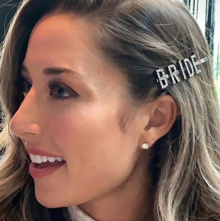 Популярные шпильки для волос для невесты, глянцевые Золотые зажимы для волос, заколки для волос для девочек, заколки для волос с надписью «BlingLetter», заколки для волос