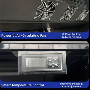 Enfriador de Bebidas Vertical Moderno con 3 Puertas de Vidrio, Ruedas Giratorias, Pantalla Completa y Refrigeración por Aire para Tiendas de Conveniencia - Product Image 4