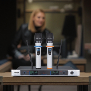 Microphone de karaoké blanc <span class=keywords><strong>6w</strong></span> à double canaux de qualité supérieure amplificateurs audio à domicile équipement de sonorisation sans fil <span class=keywords><strong>portable</strong></span> - Product Image 2