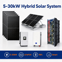Hibrit Güneş Enerjisi Sistemi 5-30kW Monokristal Silikon MPPT Yedek Batarya, Evlerdeki Elektrik Kesintileri İçin