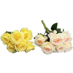 Haute qualité 9 têtes poussiéreux rouille bleu <span class=keywords><strong>soie</strong></span> Rose fleurs artificielles Bouquet <span class=keywords><strong>roman</strong></span> Design pour mariage ou remise des diplômes maison ZR1170 - Product Image 3