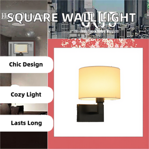 Applique Murale LED Minimaliste Moderne 10'' en Fer, Abat-jour Rectangulaire Nordique 90'', Luminaire Mural Intérieur 80'' 60W Max pour Hôtel ou Salle de Bain - Product Image 2