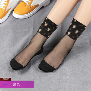 <span class=keywords><strong>Calze</strong></span> di seta di cristallo leopardato autunno e inverno alla moda <span class=keywords><strong>calze</strong></span> trasparenti in cotone a metà polpaccio donna - Product Image 4