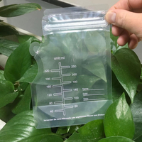 Sachet Doypack de forme spéciale en plastique de qualité alimentaire avec fermeture éclair supérieure, sac d'emballage transparent pour le stockage du lait maternel