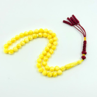 Tasbih Muslim Arab Saudi 10mm 45 Butir Resin Amber dengan Rumbai Kalung Tasbih Islami Gelang Rose Sutra Tisbiha