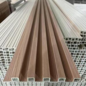 Moderno WPC WPC in PVC scanalato pannello di <span class=keywords><strong>legno</strong></span> striscia di <span class=keywords><strong>legno</strong></span> griglia boiserie per soggiorno camera da letto Hotel <span class=keywords><strong>pareti</strong></span> interne - Product Image 2