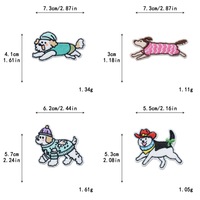 Patch Bordir Komputer Motif Anjing Kecil Lucu untuk Dekorasi Tas, Sepatu, Topi, Celana & DIY