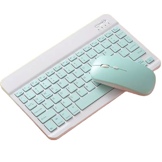 Hot Selling Slim Portable Wireless BT Mini Keyboard & Mouse Combos for Mac PC iPhone iPad IOS Android Windows