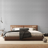 Panneau acoustique bicouche décoratif moderne gris argenté auto-adhésif polyester feutre latte mur Villa chambre à coucher salle de musique panneau acoustique