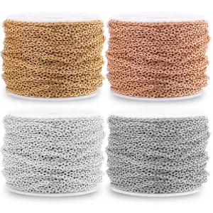 10Yard/Roll Roestvrijstalen Kabel Rose Gouden Ketting Zilveren Kettingen Ketting Voor Diy Sieraden Maken Benodigdheden Bulkartikelen