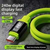 Kabel Data Smartphone Silikon 240W untuk Konektor Tipe-C Pengisian Cepat Daya Tinggi Transfer Data Kompatibel untuk