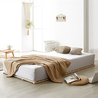 Lit en bois de pin massif, style tatami, pour séjour, 1,51,8 m, japonais, bas, pliable, modèle amovible, PGC, origine Chine, rectangulaire, chambre à coucher