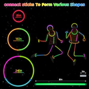 Bâtons lumineux PE en vrac, pack de fête, <span class=keywords><strong>Halloween</strong></span>, camping, toutes occasions, 8 pouces, durables, jetables, multicolores, 6-8 heures, marque JH, boîte cadeau - Product Image 4