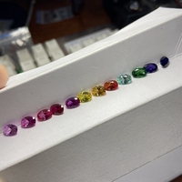 Pierres synthétiques ovales 5A de 5x7mm, 12 couleurs par lot, saphir corindon rose, rouge, bleu, jaune, vert, arc-en-ciel
