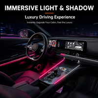 Kit d'éclairage d'ambiance LED en acrylique pour garniture de voiture, effet cascade dynamique, décoration intérieure, logo personnalisé, vente en gros OEM