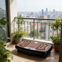 Plaque vibrante pliable en ABS pour un gain de place, idéale pour une salle de sport compacte à domicile et un rangement facile après utilisation