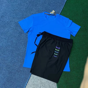 Conjunto Deportivo de 2 Piezas para Hombre, Camiseta y Pantalones Cortos de Secado Rápido, Absorben la Humedad, para Entrenamiento al Aire Libre, Multicolor - Product Image 2