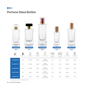 ขวดน้ำหอมเปล่าทรงสี่เหลี่ยมหรูหราสวยงามขนาด 50 มล. พร้อมกล่อง ขายส่ง - Product Image 4